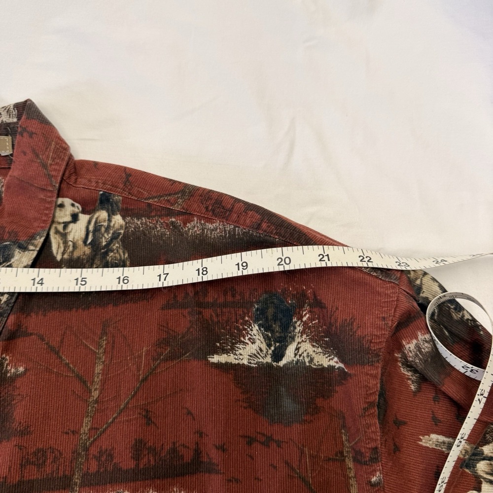 Columbia River Lodge Dog Hunting Shirt Men's Sz XXL Red Corduroy Button Front - Picture 13 of 14